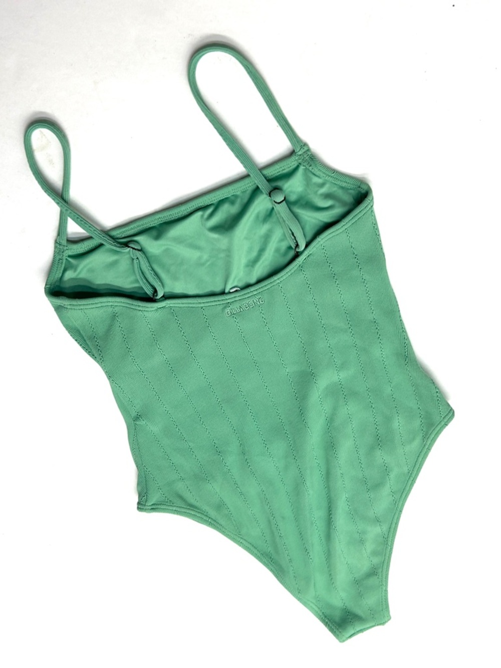 Billabong x Salty Blonde Sunset Rib Swimsuit in Mint Green High Leg - Picture 9 of 12